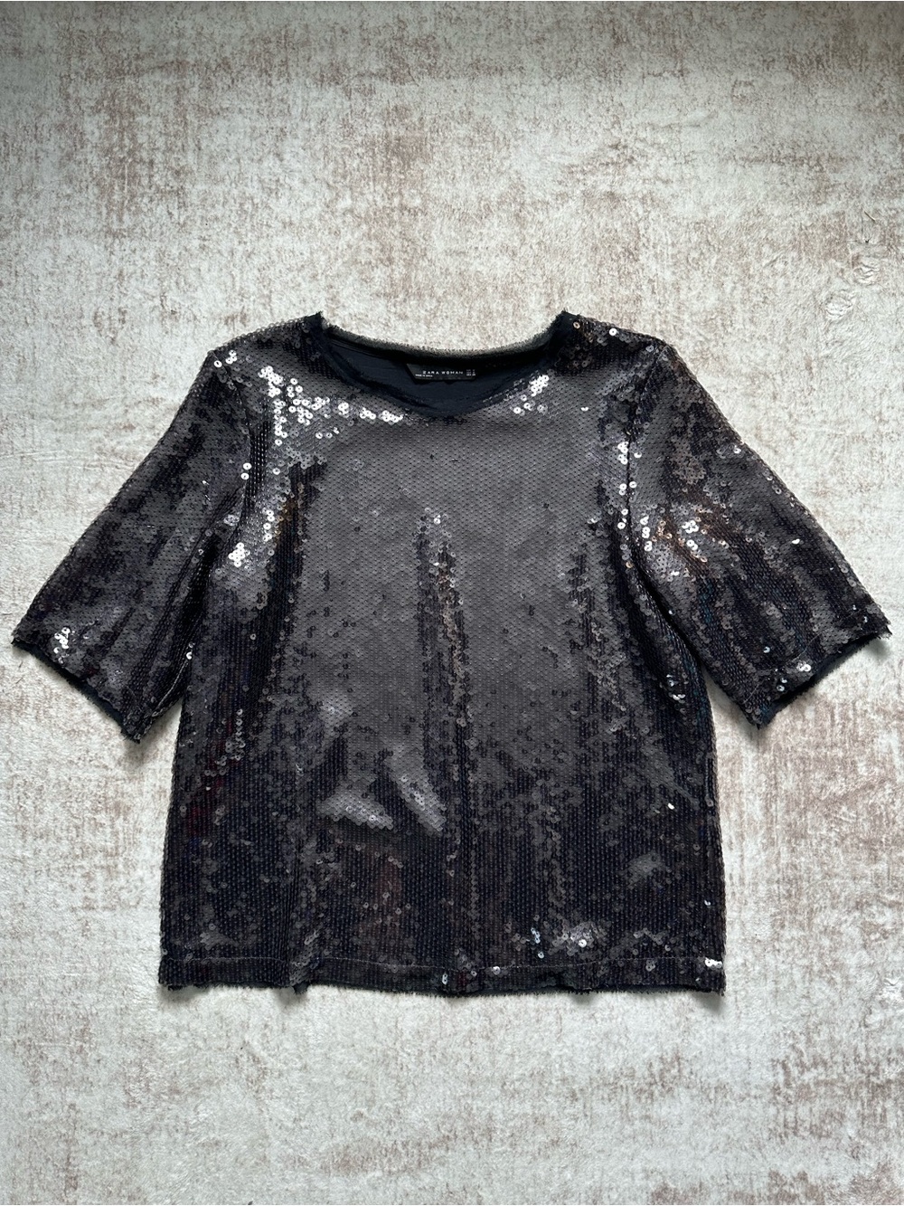 Zara Black Silver Sequin Top - EUC - Picture 6 of 8